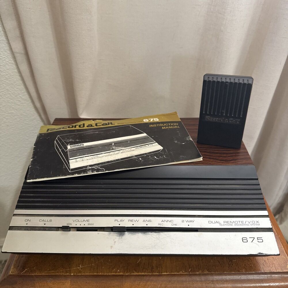 VINTAGE RECORD A CALL MODEL 675 Great‎ Condition Remote Key & Instruction Manual